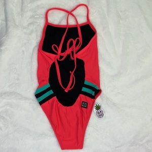 NWT size 28 Jolyn tieback onesie coral bodhi